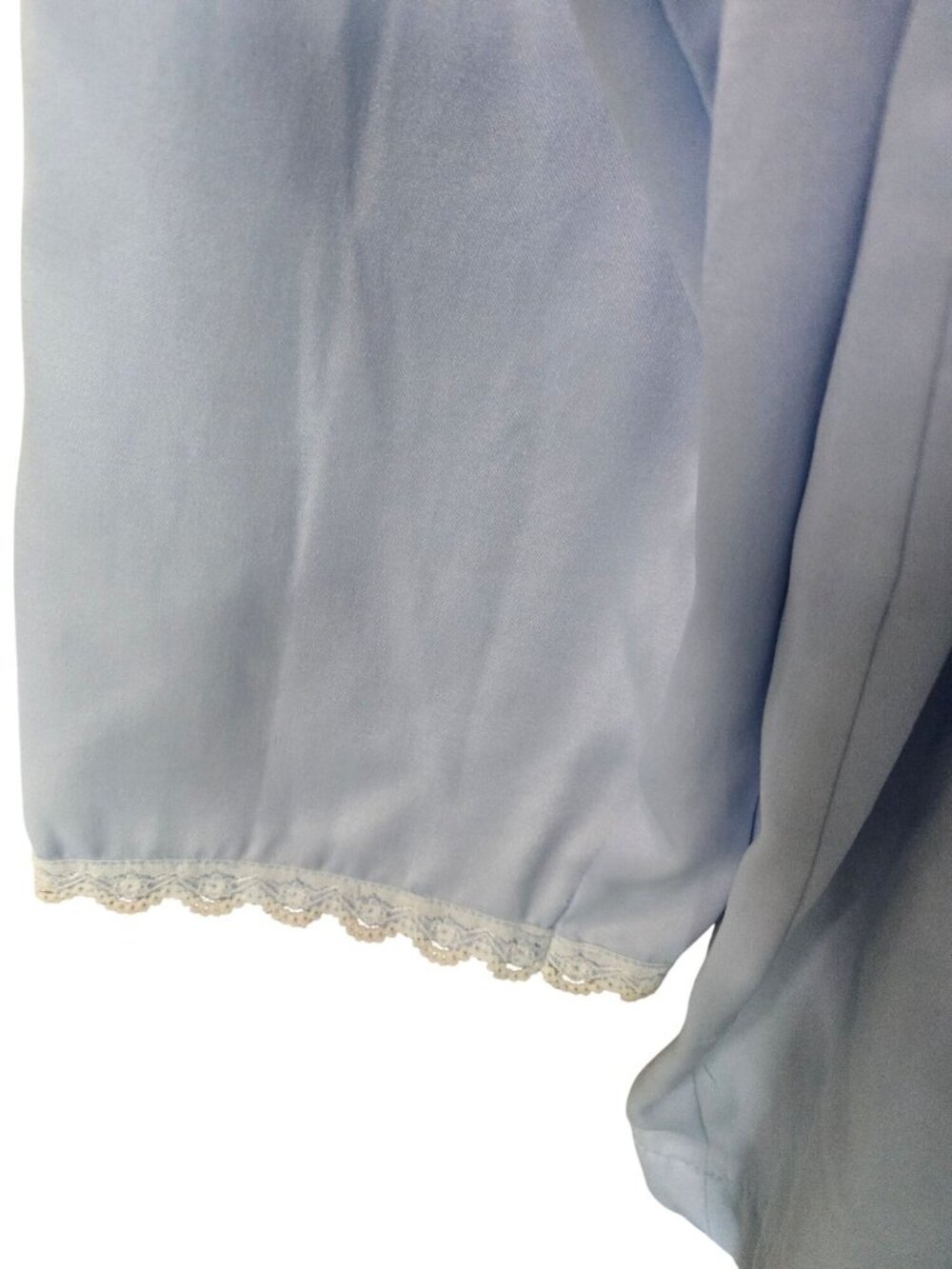 Women's Vintage Retro Barbizon Blue Pajama Set With Embroidered Collar Smocking - Picture 10 of 16